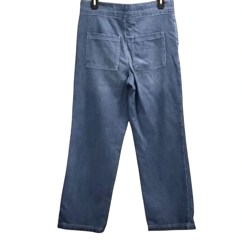 Universal Thread Denim Wide Leg  Pants Drawstring Waist Casual Blue Jeans - Picture 2 of 6